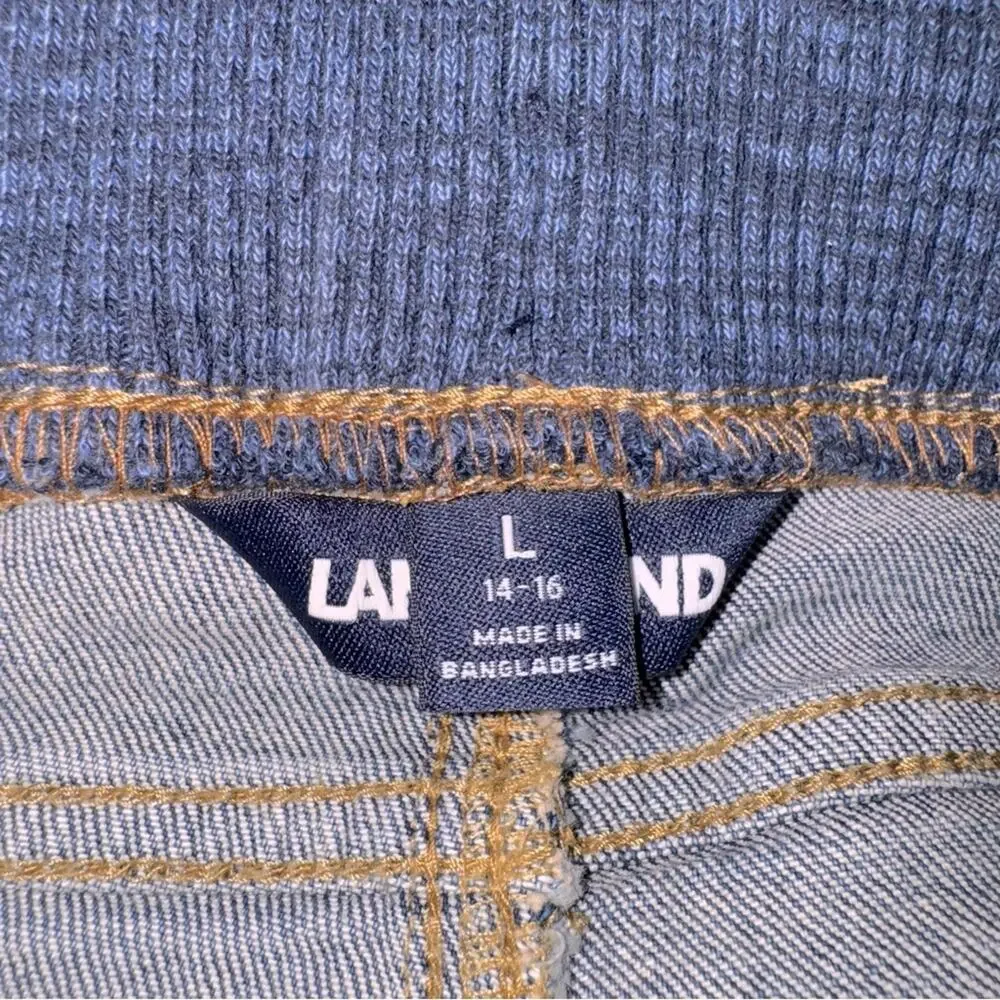 NWT Boys Lands’ End Iron Knee Stretch Pull-on Denim Jeans size Large 14-16